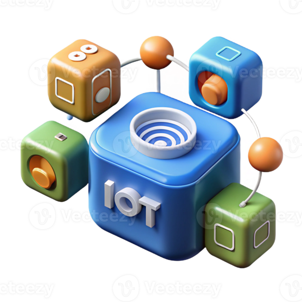 energetic alluring Internet of Things IoT sensor, connected devices, with Transparent Background refined png