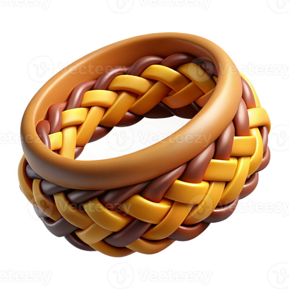 enchanting calm contemporary Ultra-detailed photorealistic professional render of an isolated cutout, hyper-specific tribal woven bracelet with symbolic patterns with Transparent Background crisp png