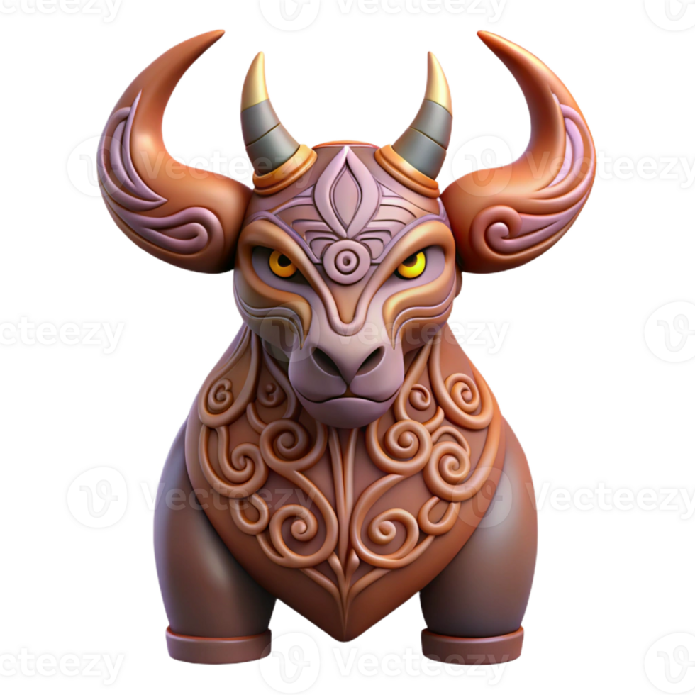 gorgeous iconic Photorealistic professional render, isolated cutout, ultra-detailed tribal tattoo design featuring a stylized animal with Transparent Background png