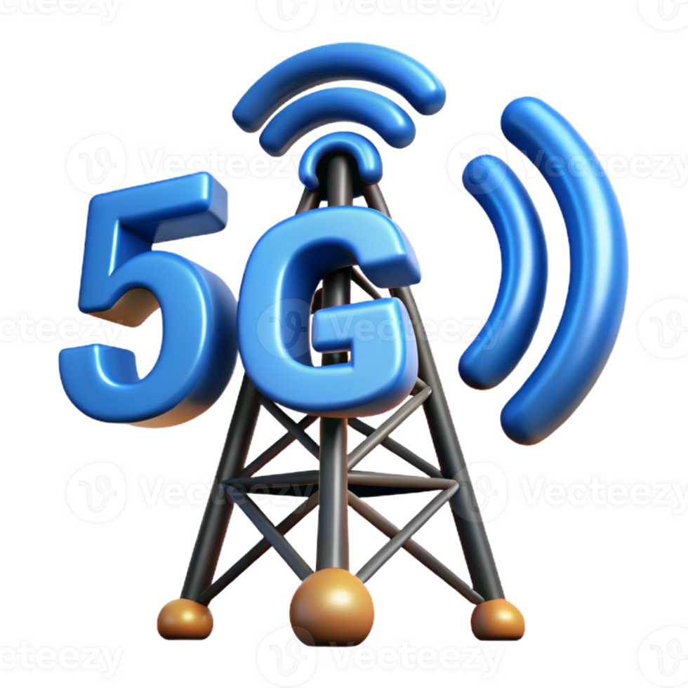 elegant dynamic modern G network tower, wireless communication, with Transparent Background authentic png