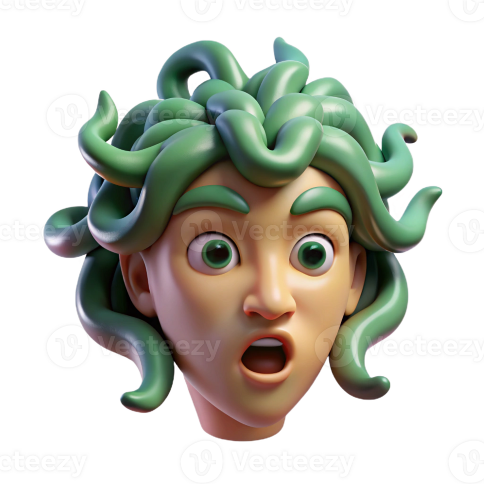 calm sumptuous Gorgon Head with Transparent Background luxury png