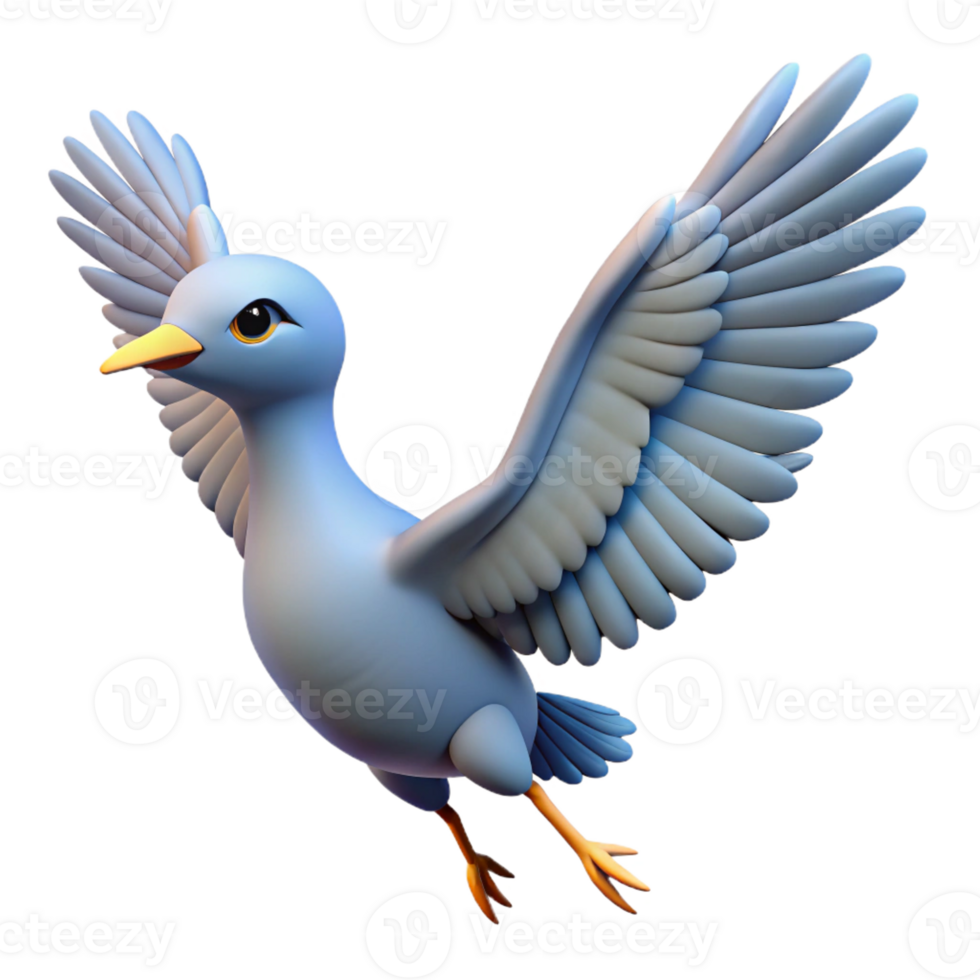 enchanting bold mid-century A stylized bird in flight with outstretched wings with Transparent Background detailed png