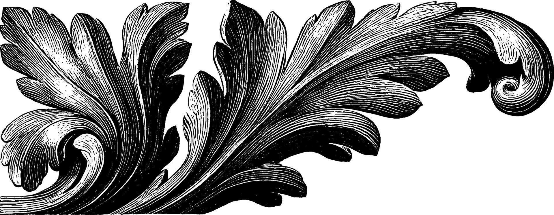 Ornate engraved floral corner decorations for elegant design projects. vector