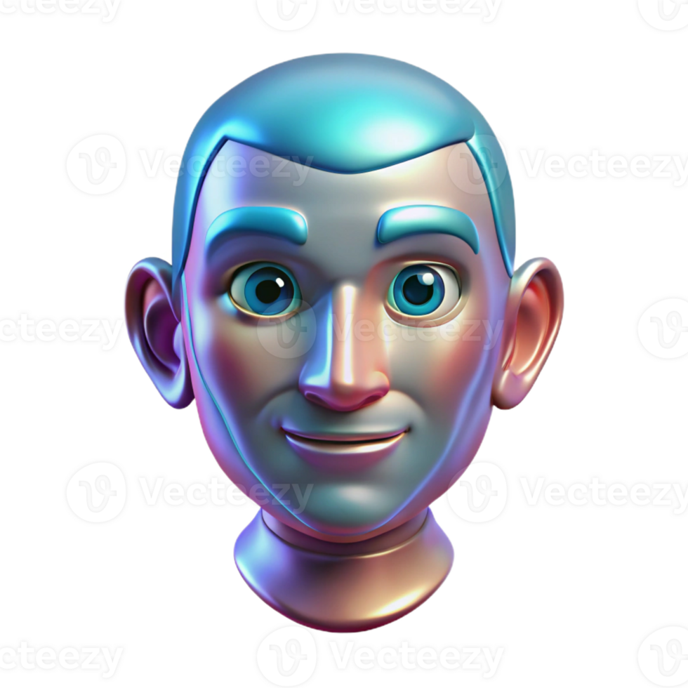 captivating acclaimed Holographic projection of a human face, detailed features, emotive expression with Transparent Transparent Background png