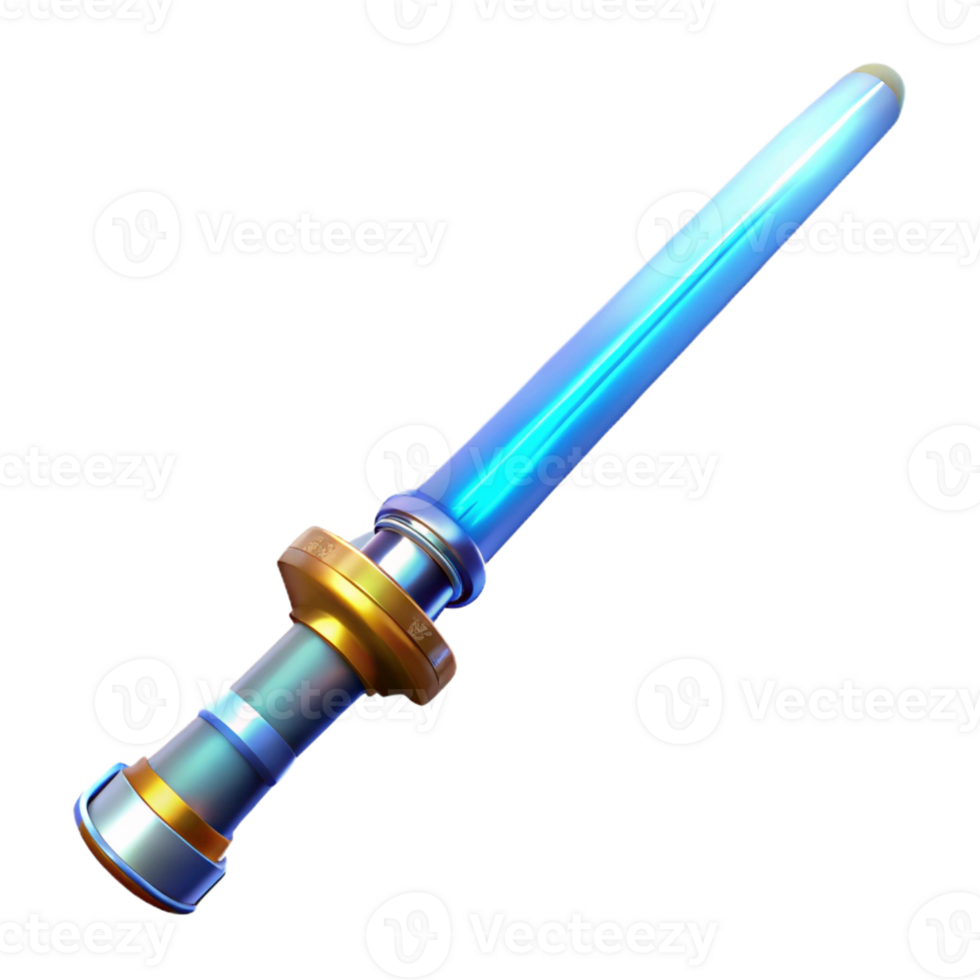 glorious elegant Laser sword with glowing blade and ornate hilt with Transparent Background original png