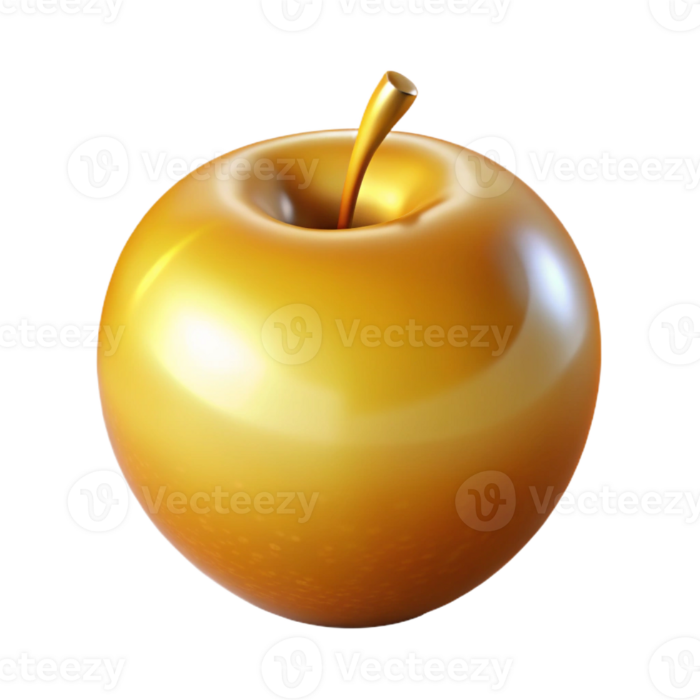 fascinating victorian Ultra-detailed isolated cutout of a single golden apple of Hesperides, emitting soft light with Transparent Background studio quality png