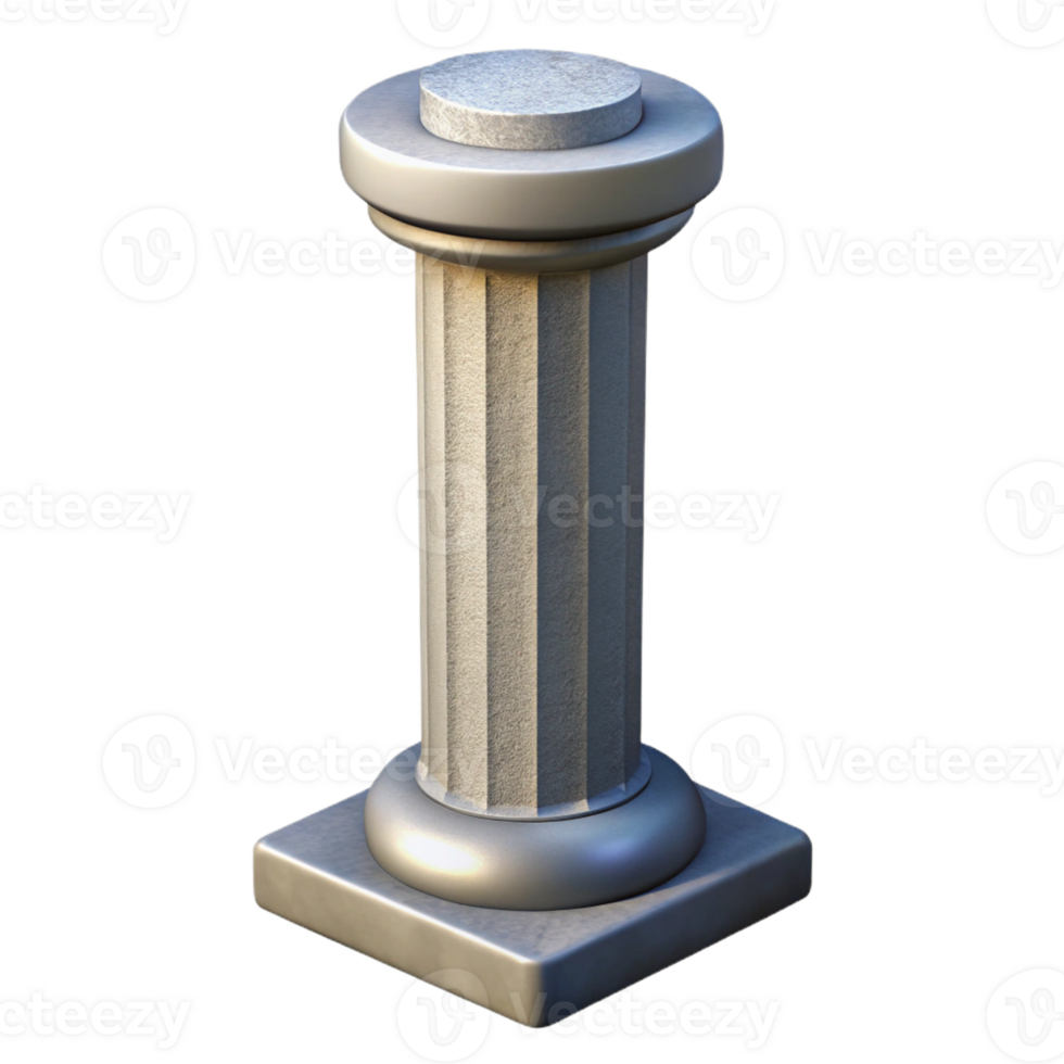 dreamy gorgeous Professional render, hyper-specific, isolated cutout of a single, reinforced concrete column with Transparent Background handcrafted png