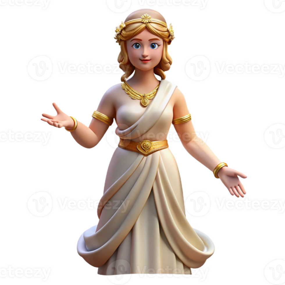 dazzling mysterious urban Hera, Goddess of Marriage, regal pose, with Transparent Background premium png