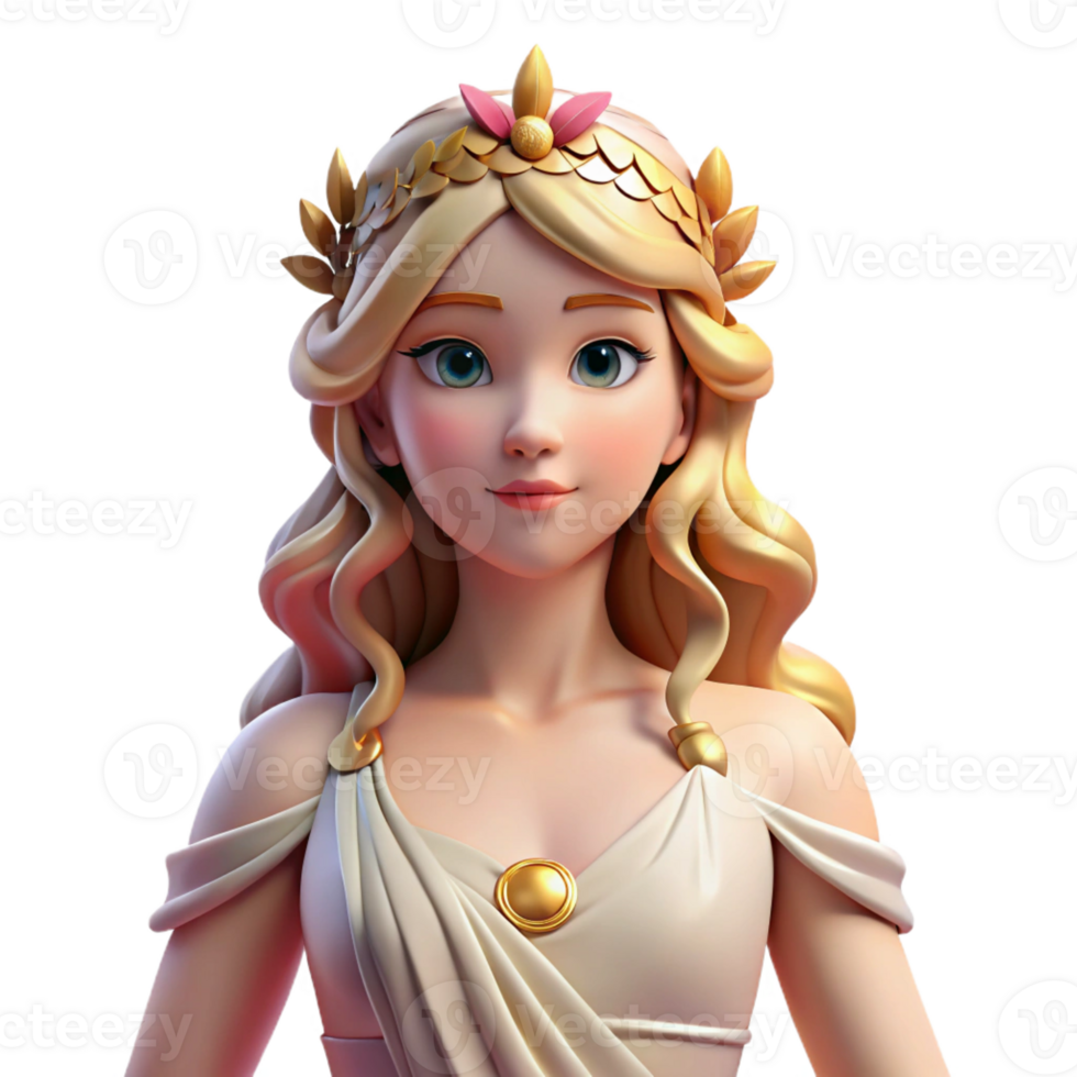 enchanting vintage Aphrodite, Goddess of Love and Beauty, elegant pose, with Transparent Background handcrafted png