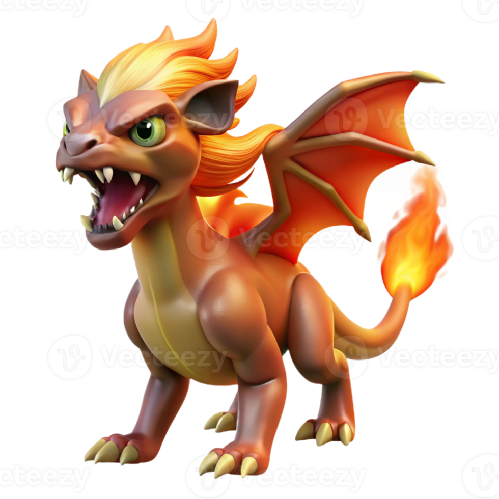 exemplary impressionist Chimera, fire-breathing hybrid creature, with Transparent Background fine detail png