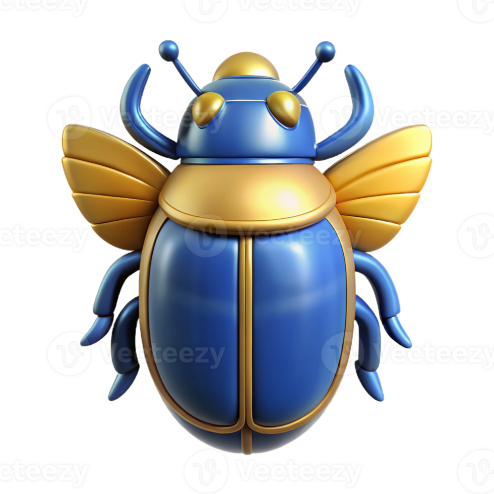 glorious exceptional Scarab beetle, Egyptian symbol of rebirth, with Transparent Background png