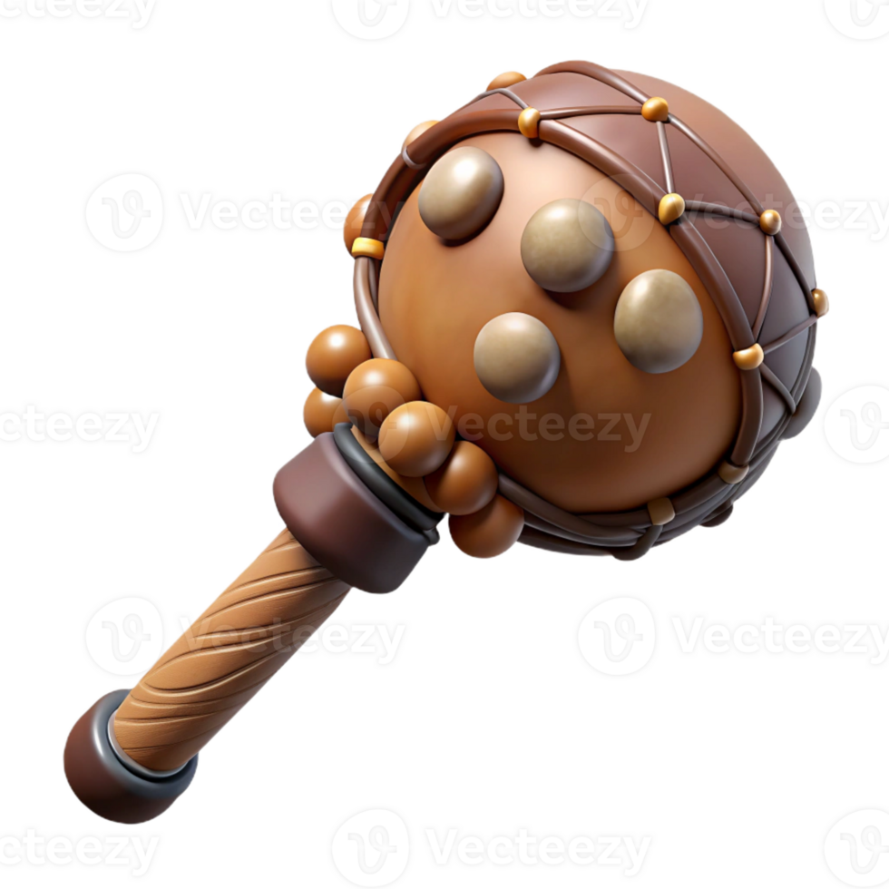 captivating victorian Hyper-specific, professional render of a tribal shaman's ceremonial rattle made of dried gourd and pebbles with Transparent Background high quality png
