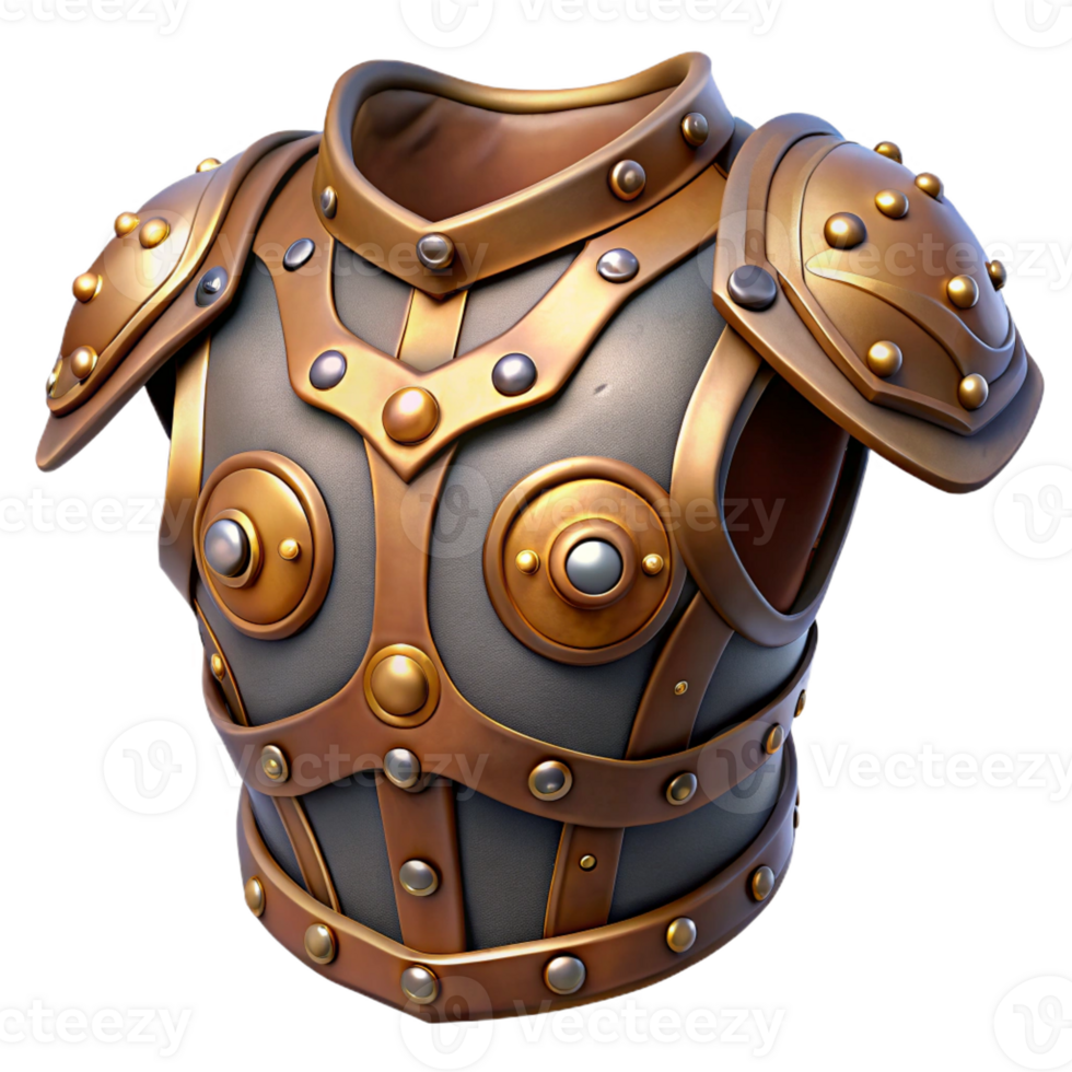 exquisite urban Steampunk shoulder armor with intricate plating and rivets with Transparent Background refined png