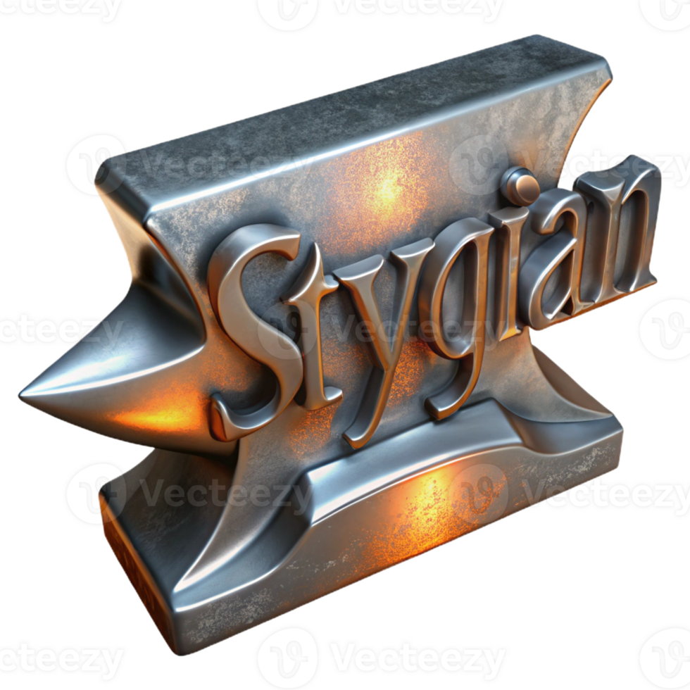 iconic minimalist Stygian Iron, metal from the Underworld, with Transparent Background genuine png