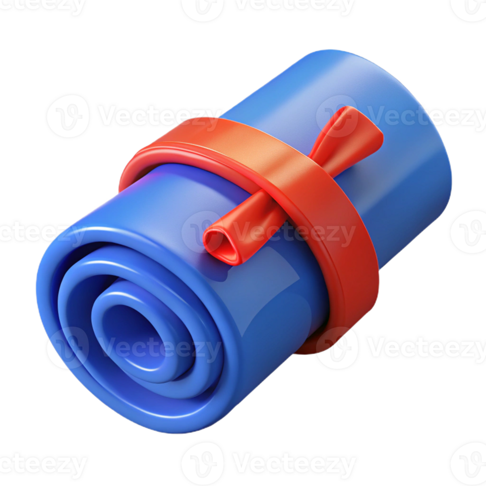 picturesque dreamy rustic Blueprints rolled up tied with red ribbon with Transparent Background professional png