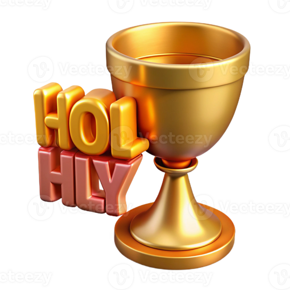 impressive urban Holy Grail, Christian artifact, with Transparent Background high quality png