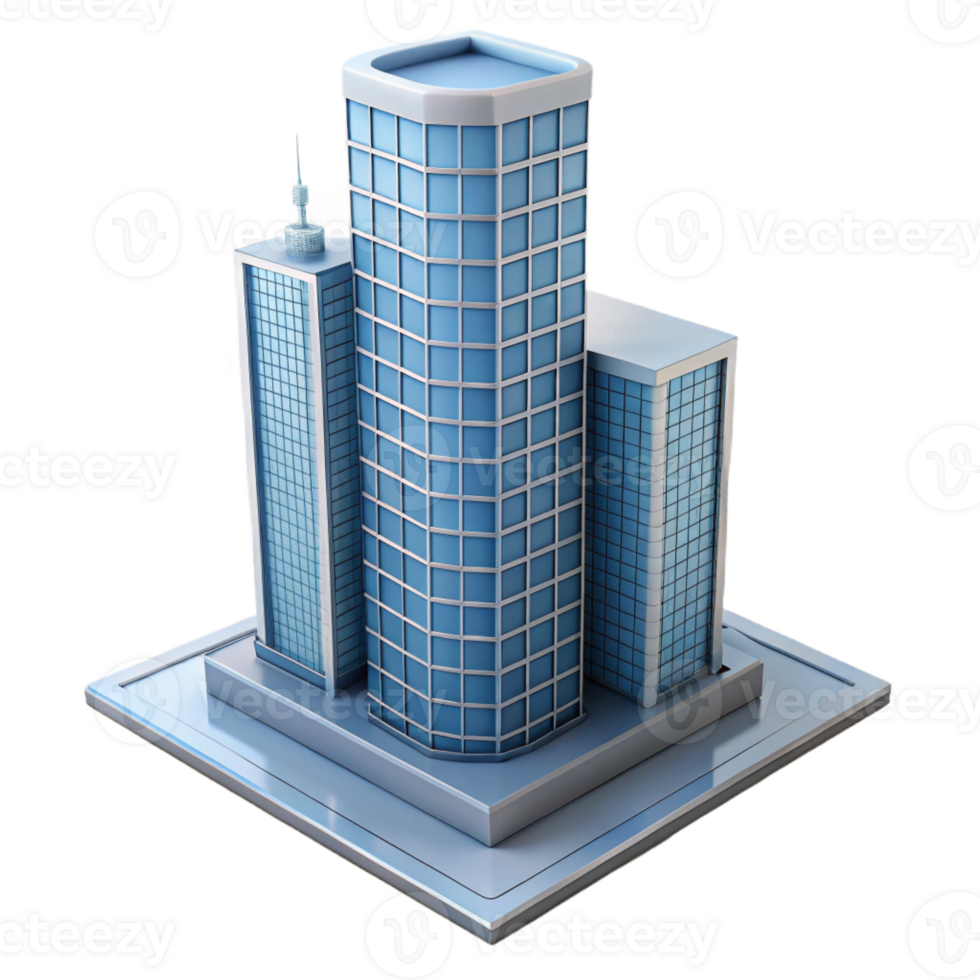 impressive creative Modern skyscraper architectural model with Transparent Background elite png
