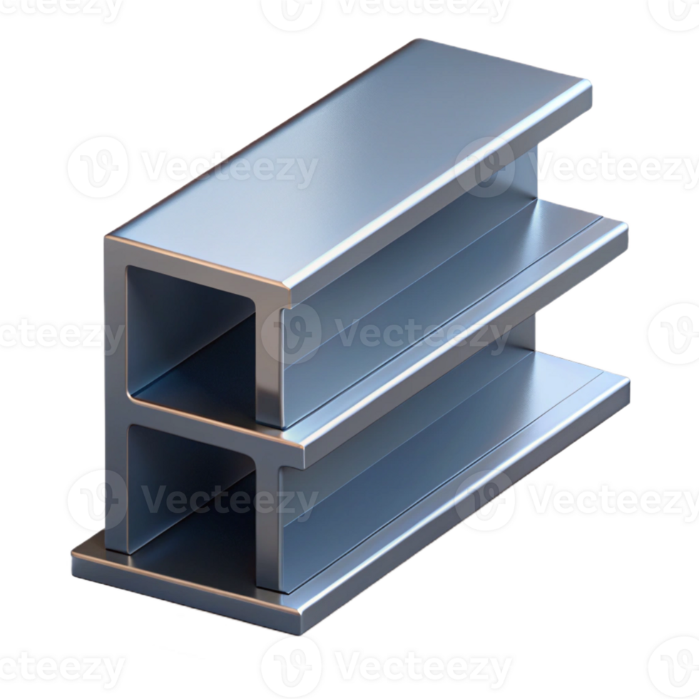 beautiful distinguished Steel I-beam cross-section with Transparent Background png