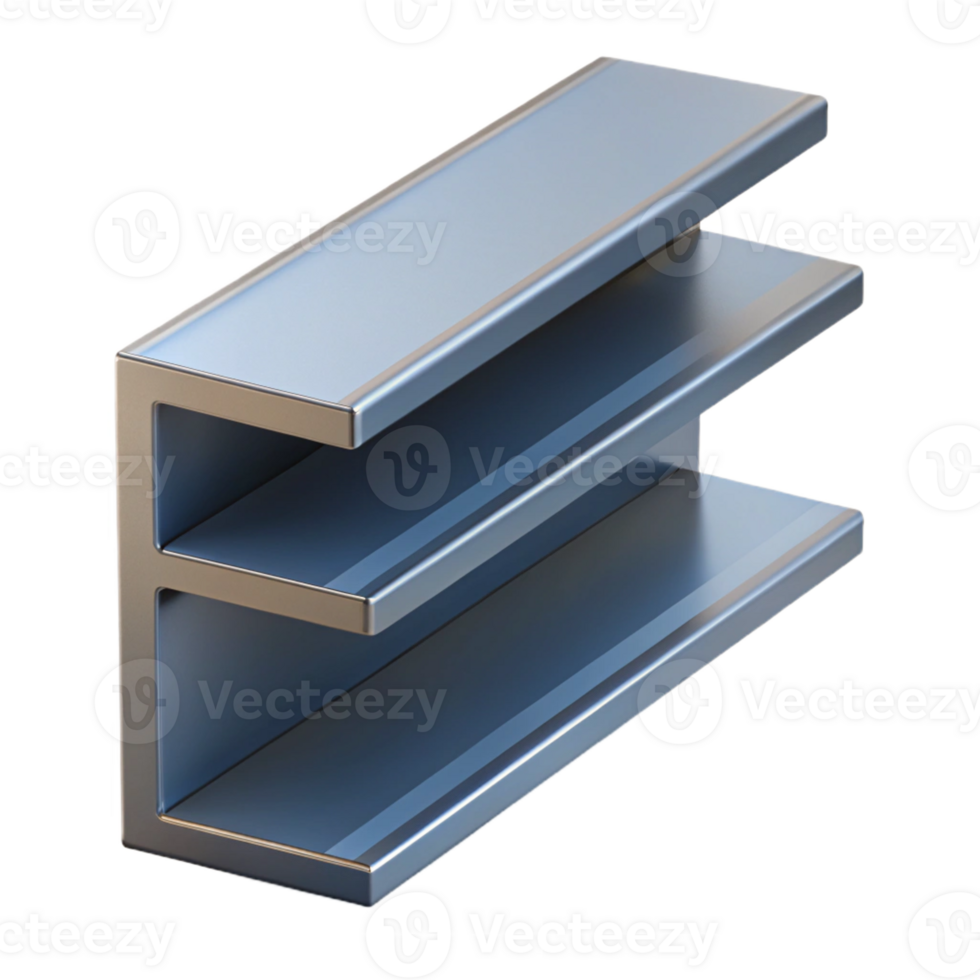 joyful splendid Steel I-beam cross-section with Transparent Background masterfully captured png