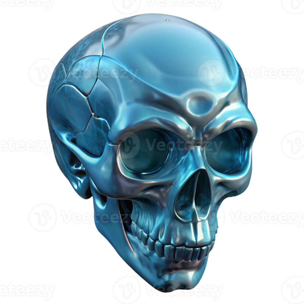 extraordinary unforgettable Photorealistic, ultra-detailed, hyper-specific professional render of a single, crystalline alien skull with intricate patterns with Transparent Background png