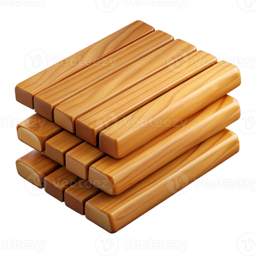 hypnotic reflective minimalist Bundle of wooden floor planks with Transparent Background flawless png