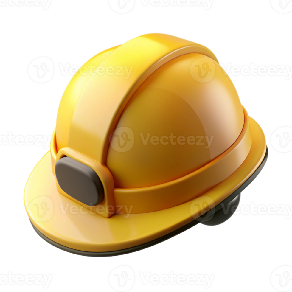 notable retro Safety helmet yellow with Transparent Background perfect clarity png