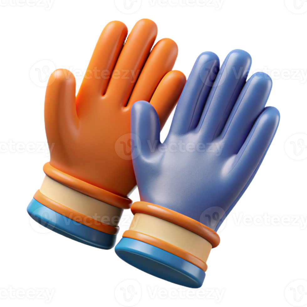 playful extraordinary Pair of work gloves with Transparent Background museum quality png