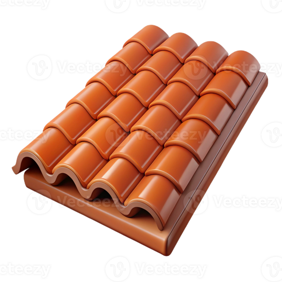 stunning timeless Terracotta roof tile with Transparent Background png