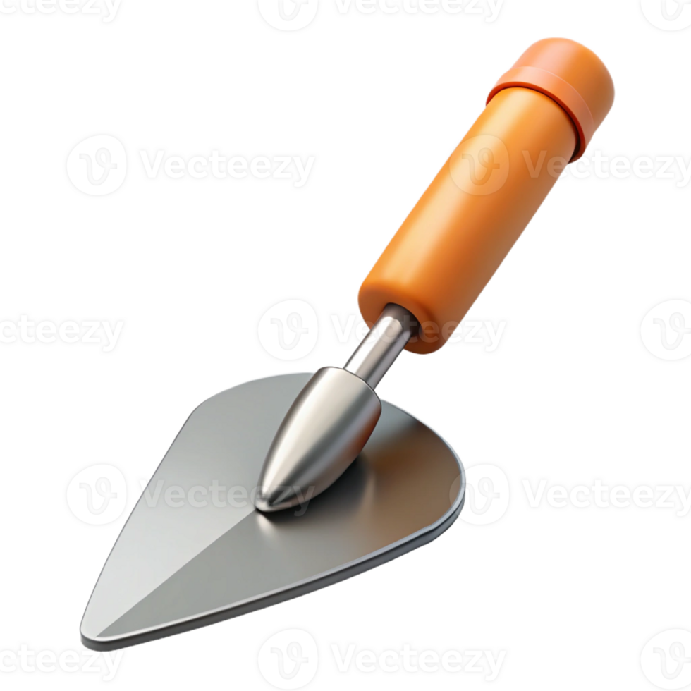 sumptuous peaceful surreal Trowel with cement residue with Transparent Background crisp png