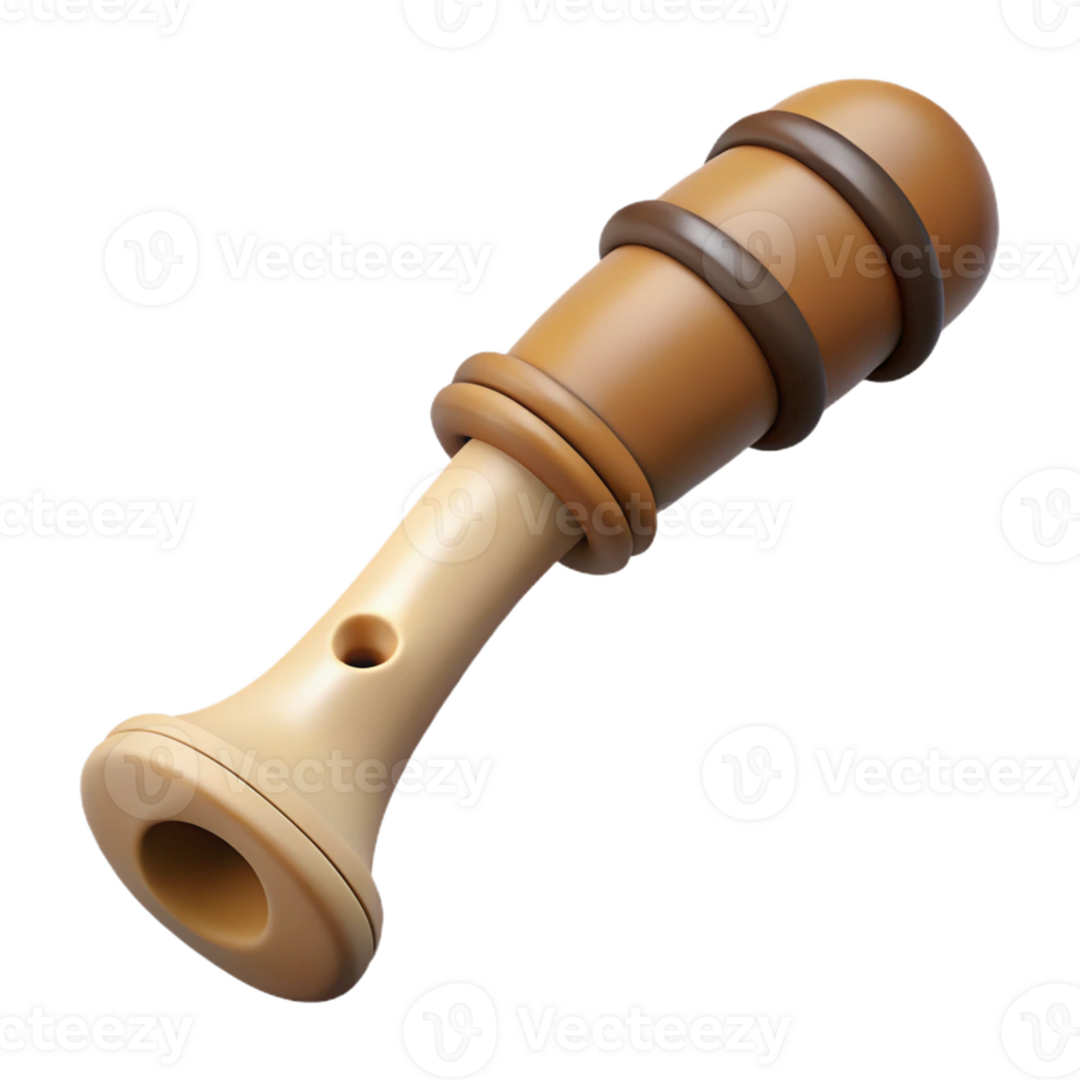 signature mid-century Hyper-specific, professional render of a tribal elder's carved wooden pipe with a bone stem with Transparent Background elite png