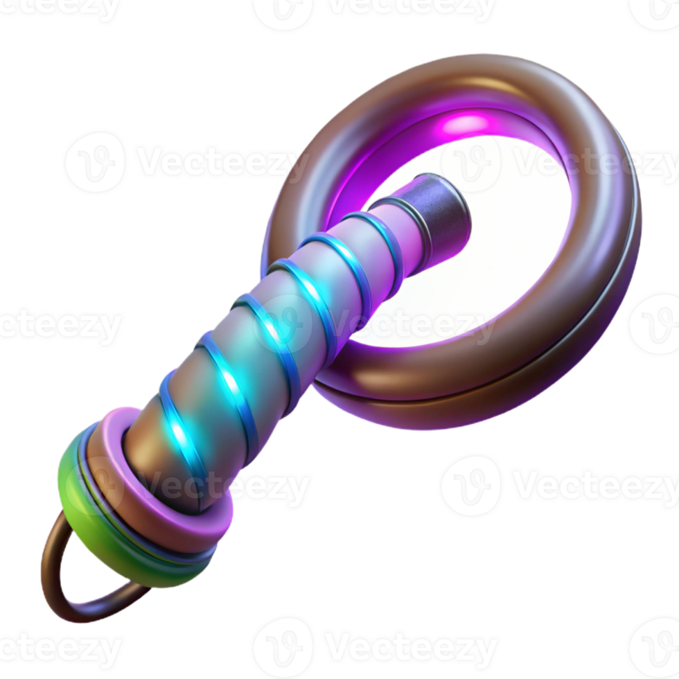 dazzling quintessential Concept art style, isolated cutout of a futuristic, energy-based whip with glowing segments with Transparent Background png