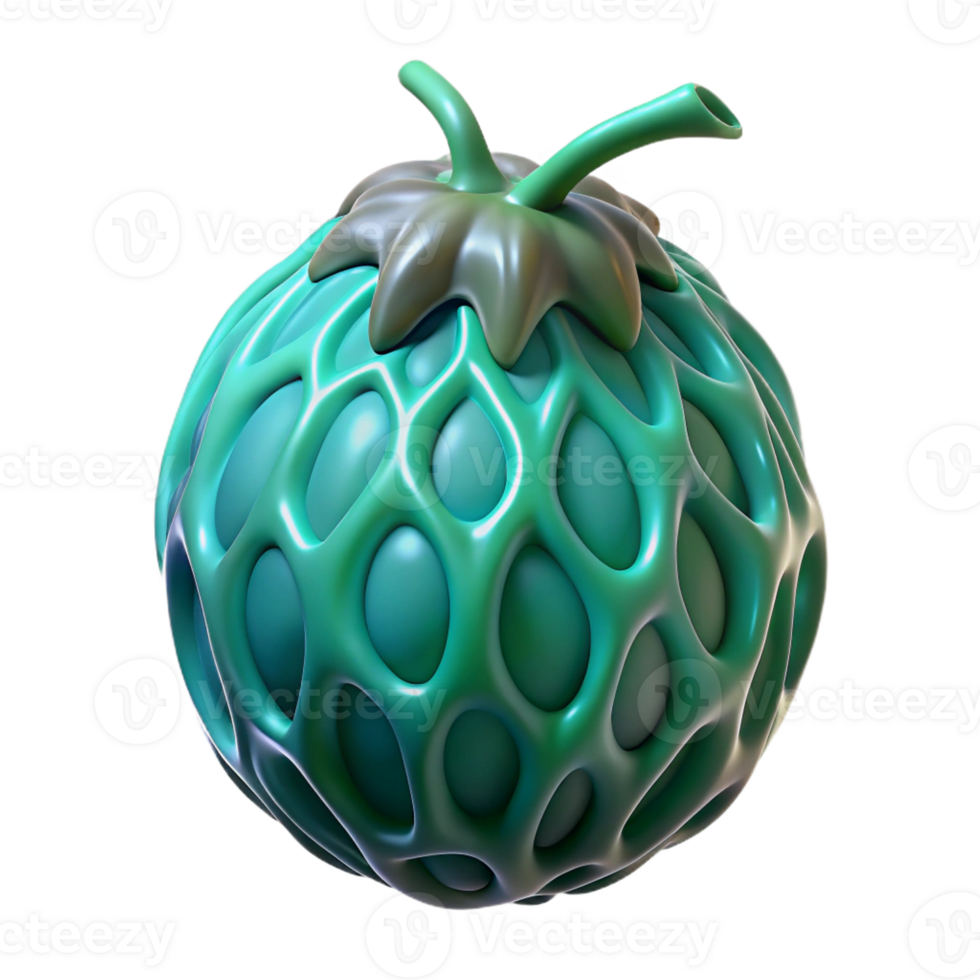 extraordinary sought-after Concept art style, isolated cutout of a bioluminescent alien fruit with intricate veins, hyper-specific with Transparent Background png