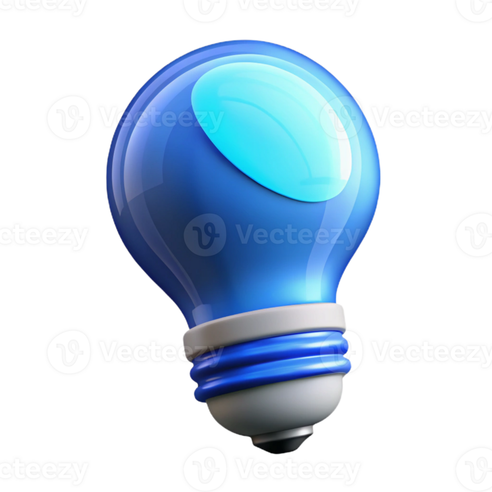 extraordinary coveted Concept art style, isolated cutout of a futuristic, energy-efficient lightbulb emitting a blue glow with Transparent Background png
