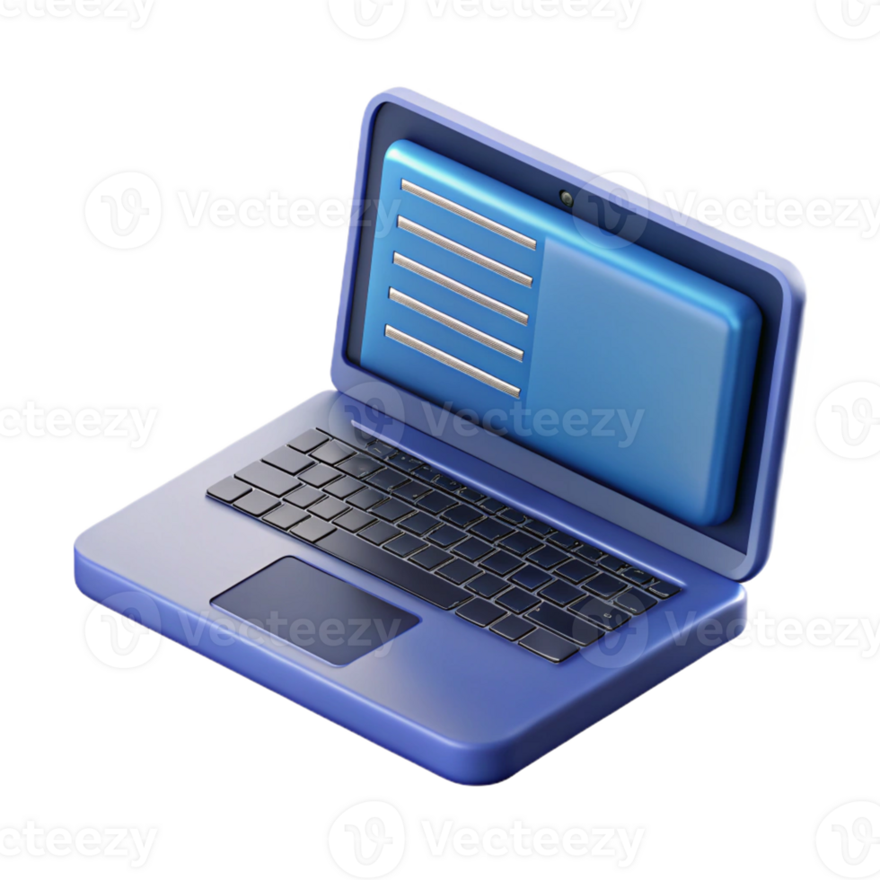 energetic breathtaking Photorealistic, ultra-detailed, isolated cutout of a single, open laptop displaying a coding interface with Transparent Background fine detail png