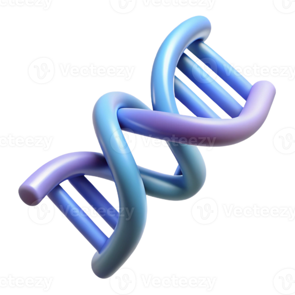 fascinating organic An abstract representation of a DNA double helix with Transparent Background fine detail png