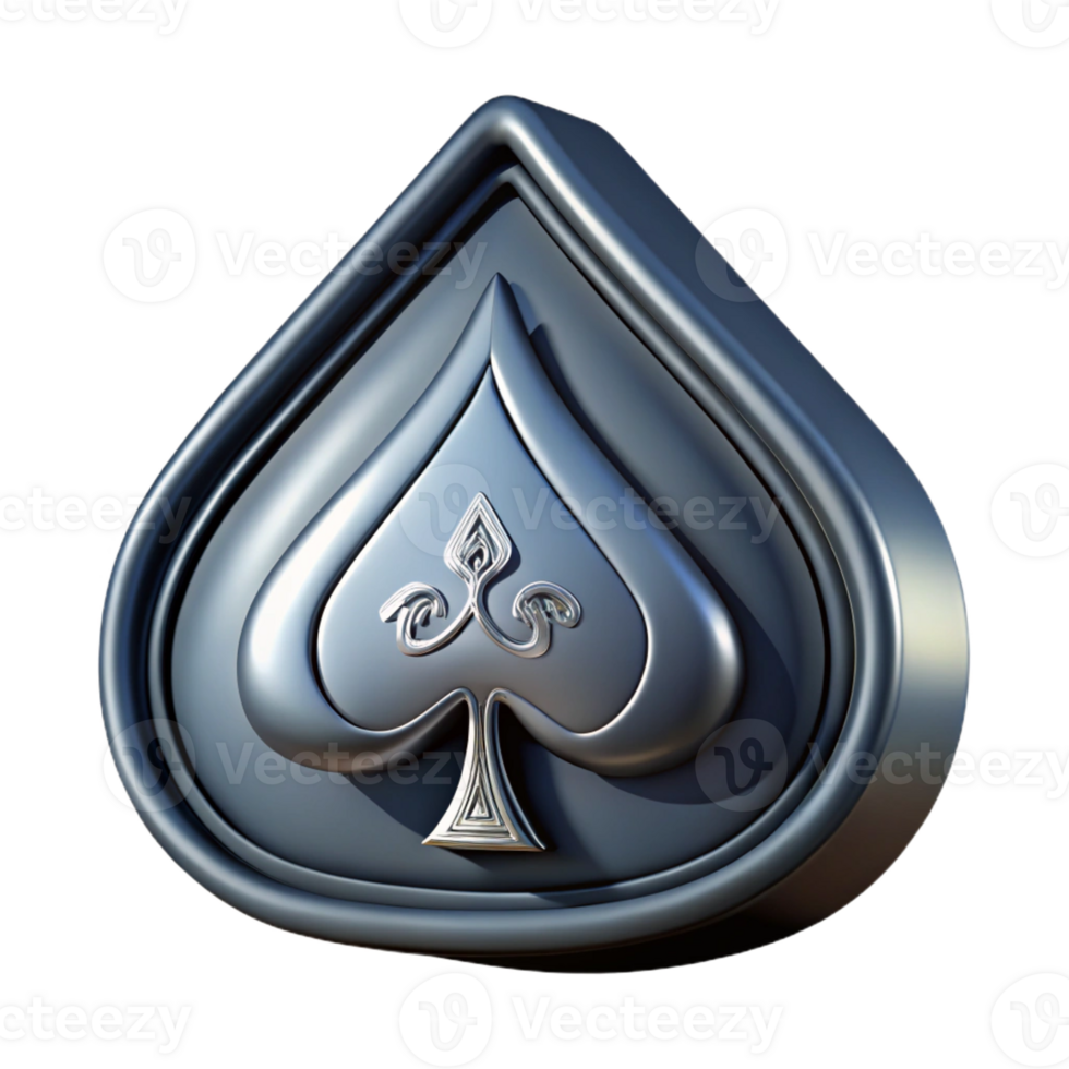 mysterious captivating Concept art style rendering of a single, stylized playing card, Ace of Spades, intricate design with Transparent Background authentic png