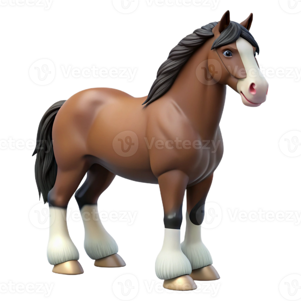 enchanting urban A Clydesdale horse with feathered legs, with Transparent Background top-tier png
