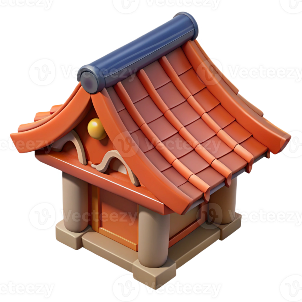 glorious ethereal abstract Traditional Japanese house roof tile, with Transparent Background 8K png