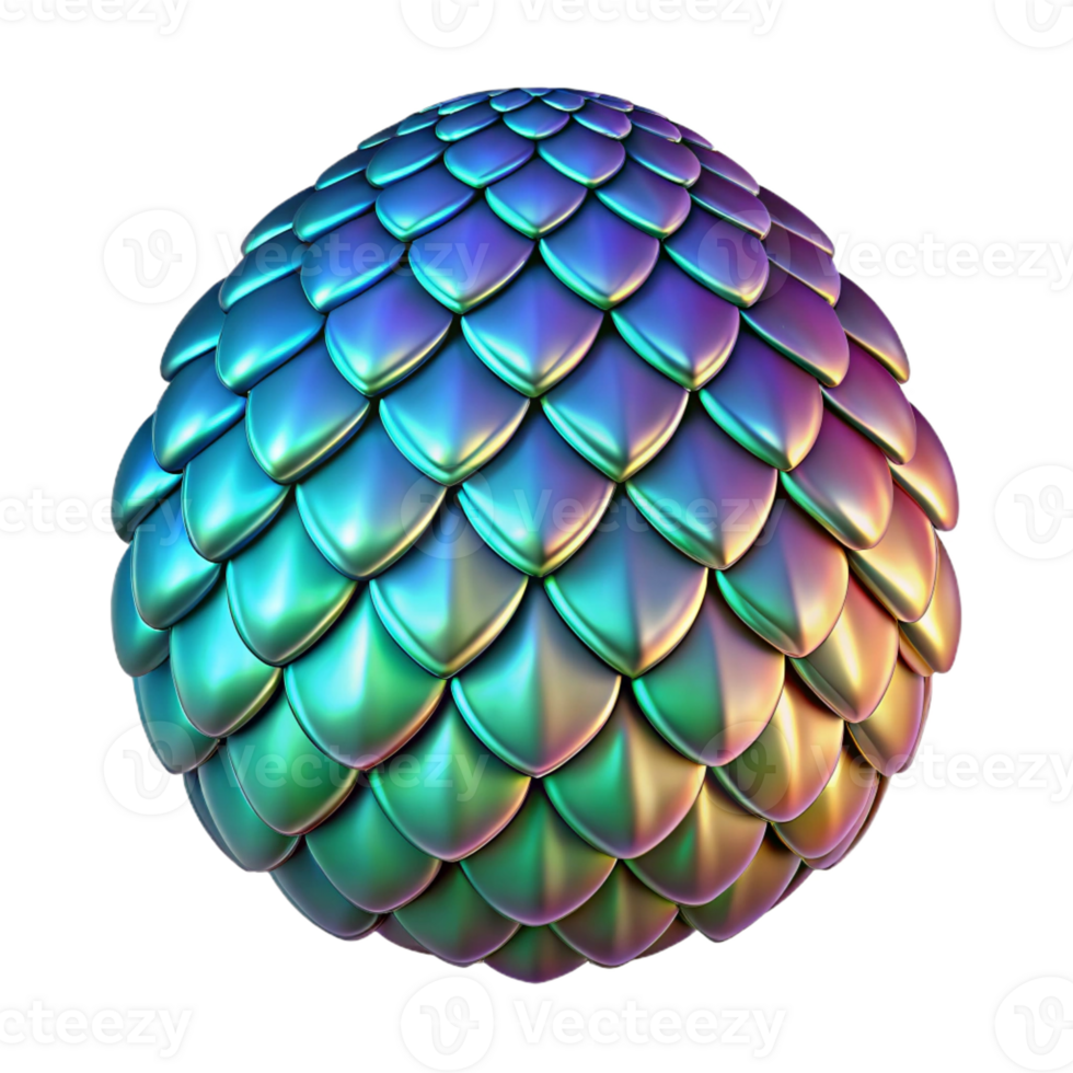 dreamy glorious Hyper-specific, professional render of a dragon scale, iridescent and shimmering with Transparent Background handcrafted png