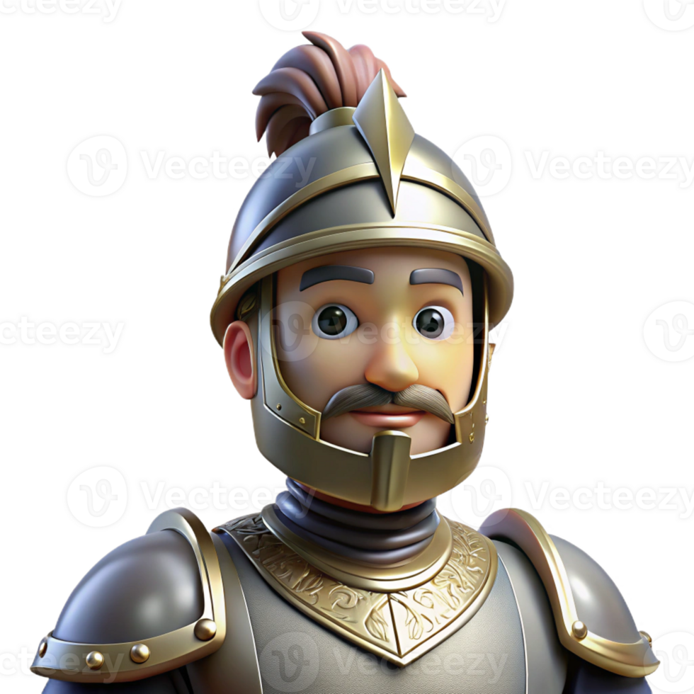 enchanting reflective abstract A noble knight in shining armor with a plumed helmet with Transparent Background ultra HD png