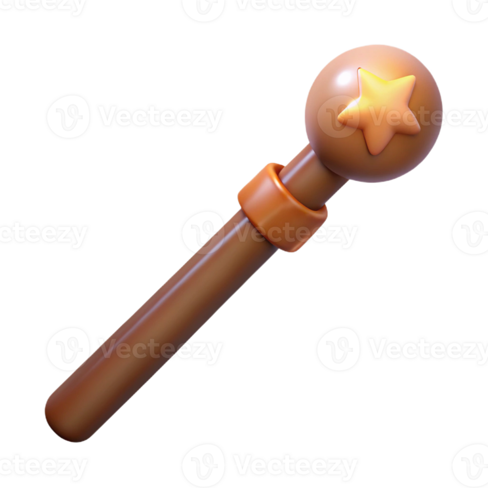 striking coastal A simple wooden wand, emitting a faint glow with Transparent Background expertly shot png
