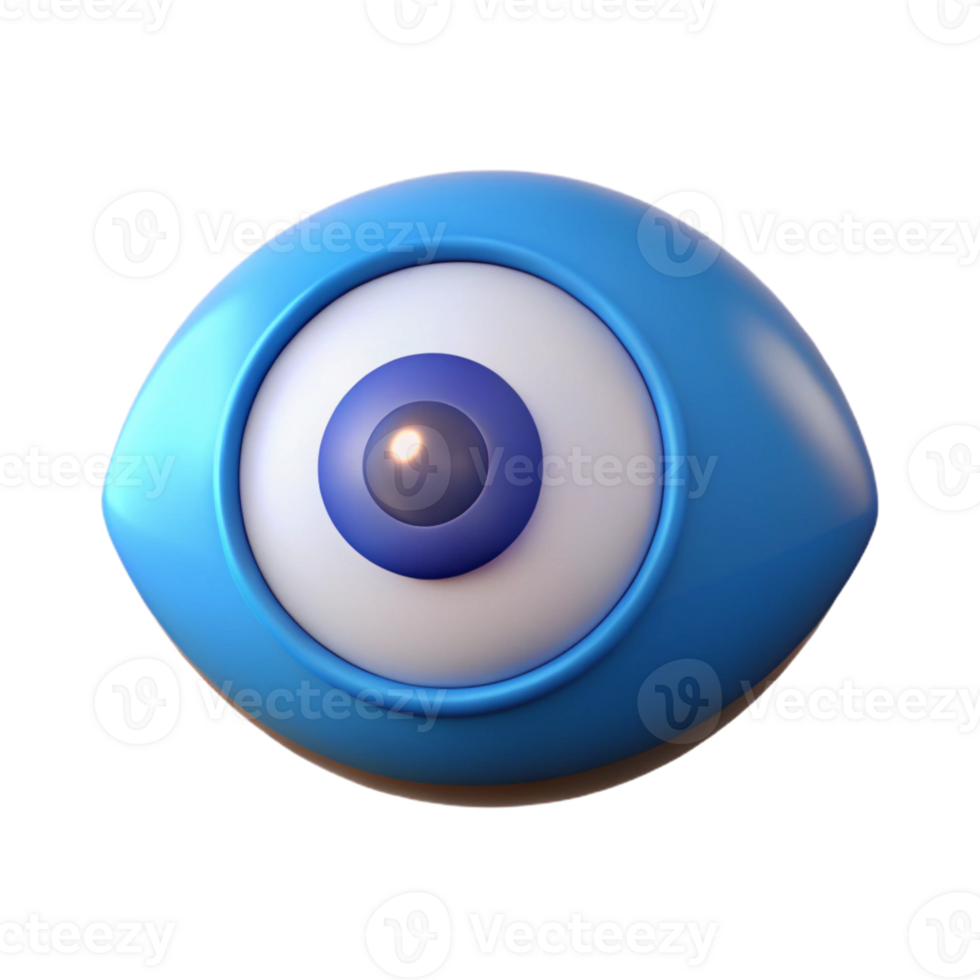 reflective magnificent A single, stylized eye, glowing pupil with Transparent Background sharp png