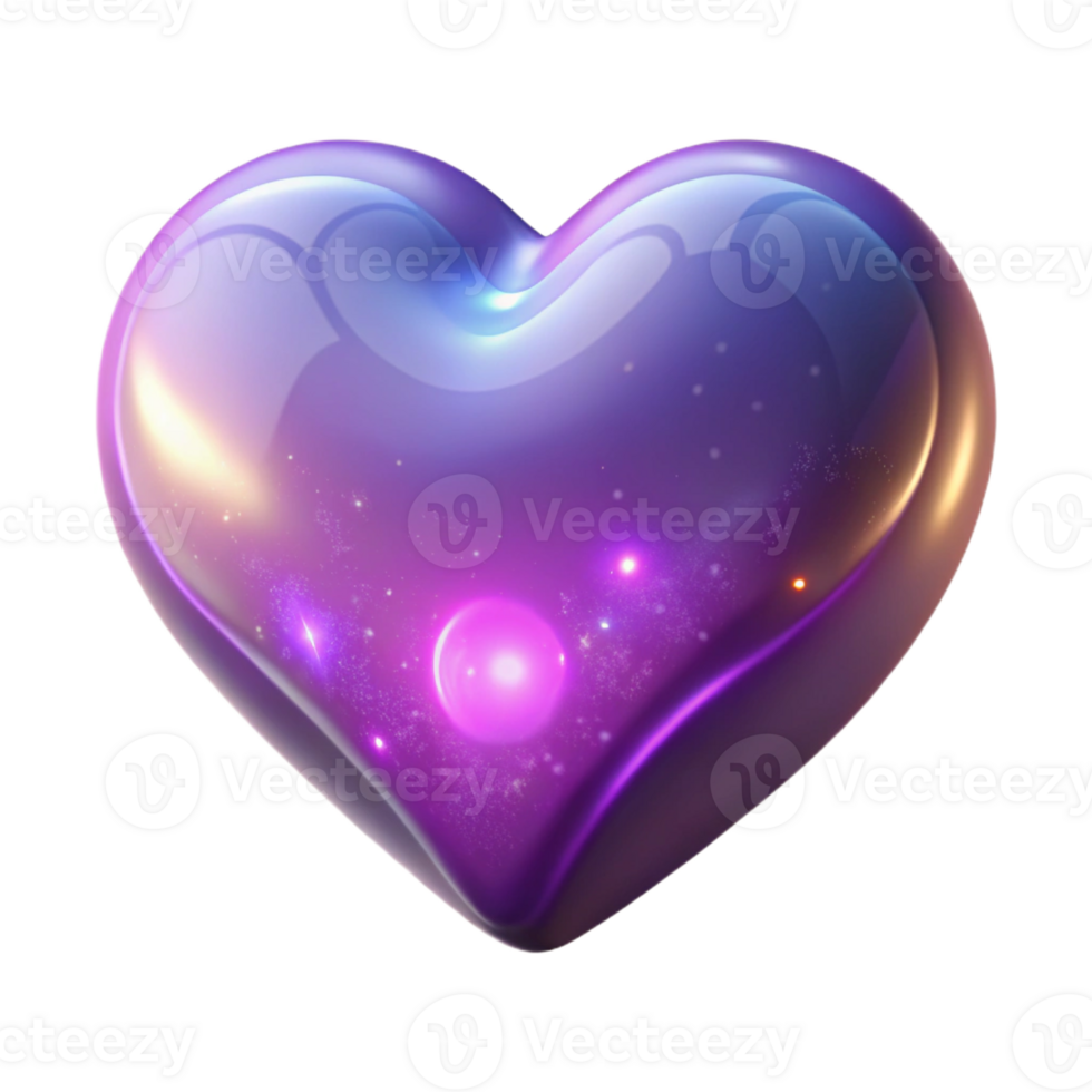 intense spectacular A stylized heart, glowing with magical energy with Transparent Background sharp png