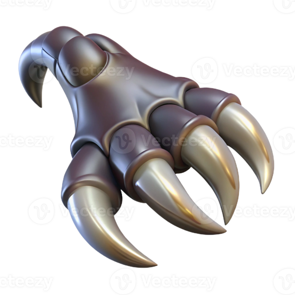 vibrant remarkable A realistic rendering of a dragon claw, sharp talons with Transparent Background png