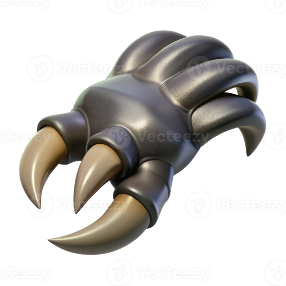 intense radiant A realistic rendering of a dragon claw, sharp talons with Transparent Background artisan png