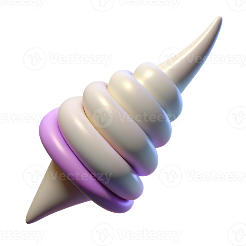 fascinating dynamic surreal A realistic rendering of a unicorn horn, spiraling, pristine white with Transparent Background high quality png