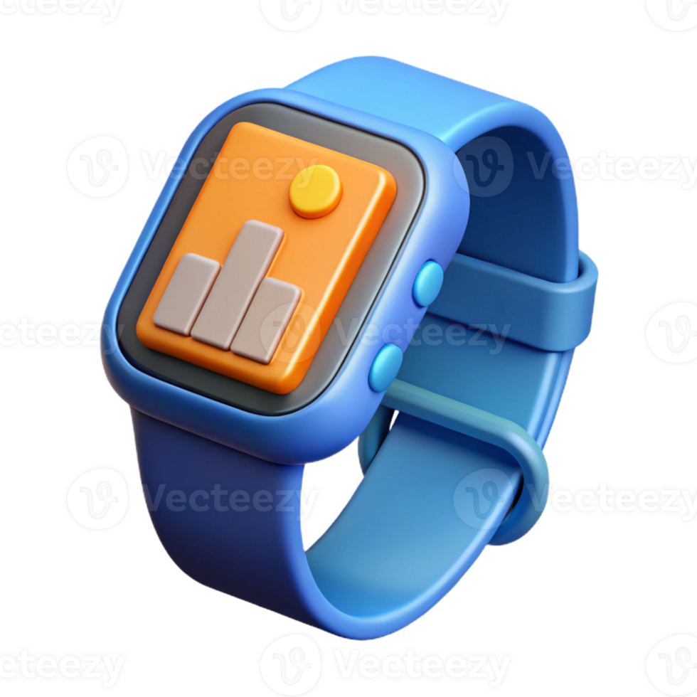 timeless elegant Smartwatch displaying fitness tracker data with Transparent Background high resolution png
