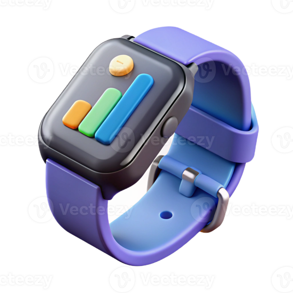 harmonious alluring Smartwatch displaying fitness tracker data with Transparent Background handcrafted png