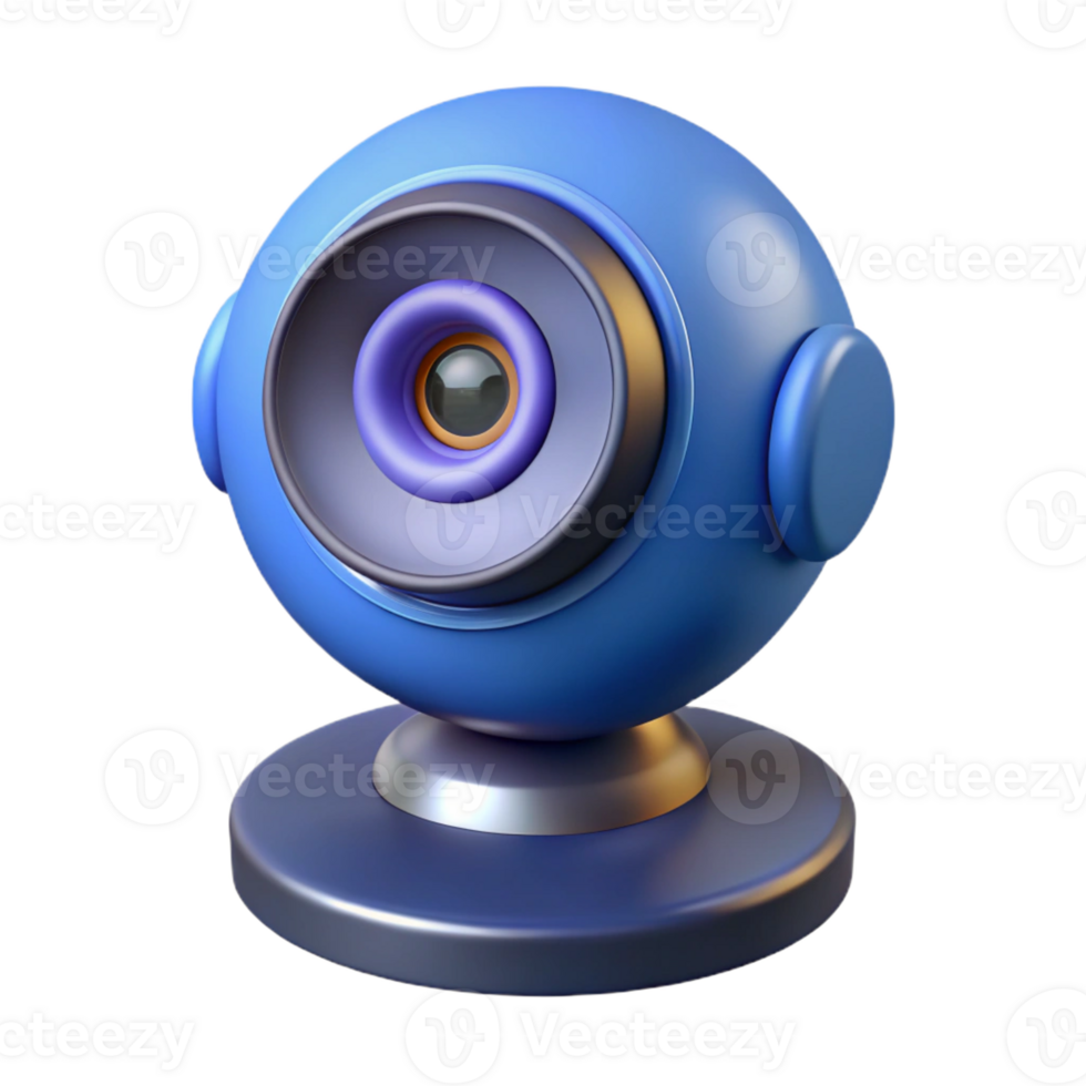 dazzling reflective artistic Webcam with privacy shutter closed with Transparent Background perfect clarity png
