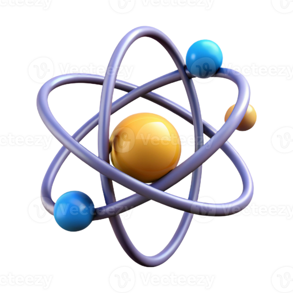 fascinating dreamy traditional An atom, nucleus and electrons, abstract art with Transparent Background original png